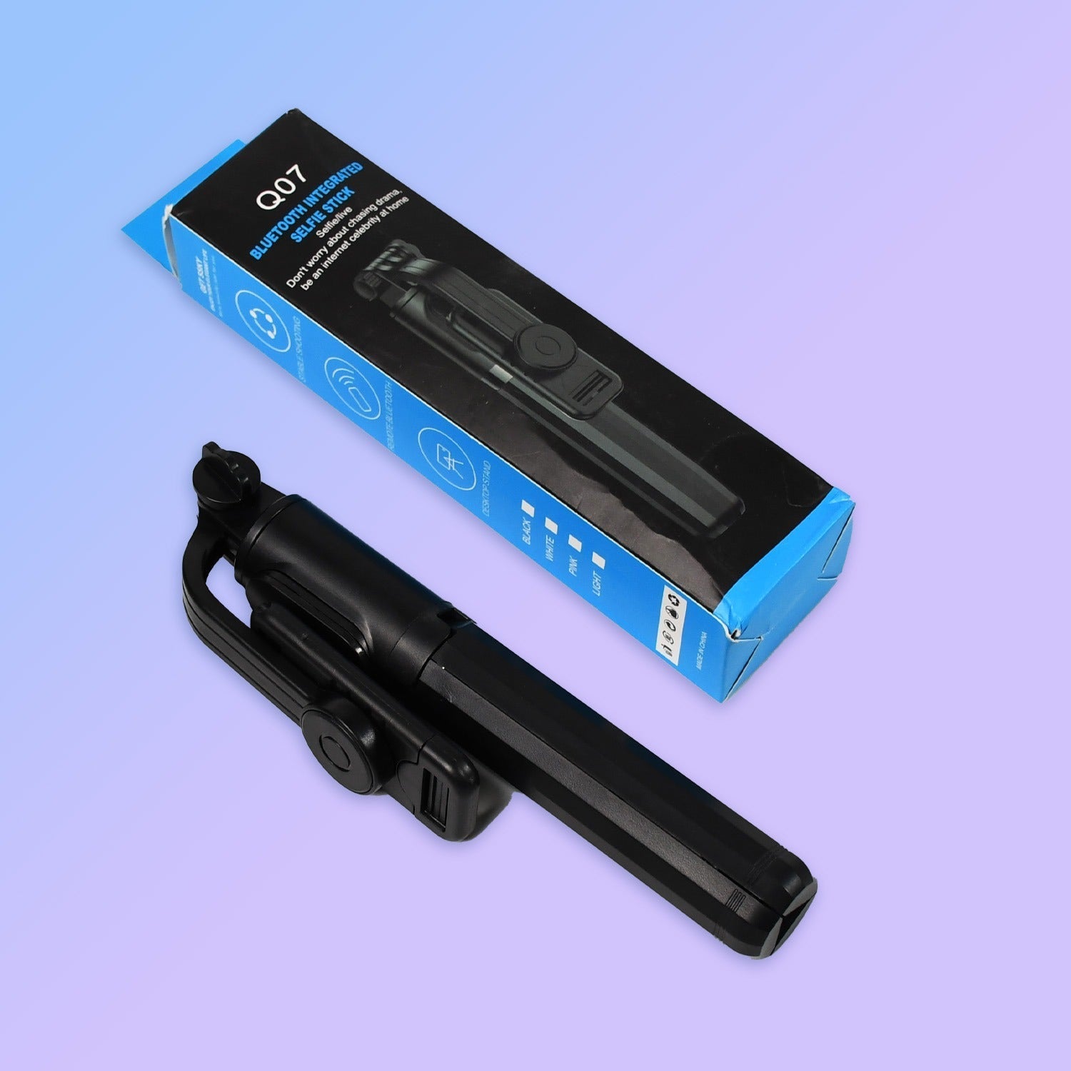 Compact Bluetooth selfie stick with phone holder and tripod Compact Bluetooth selfie stick with phone holder and tripod